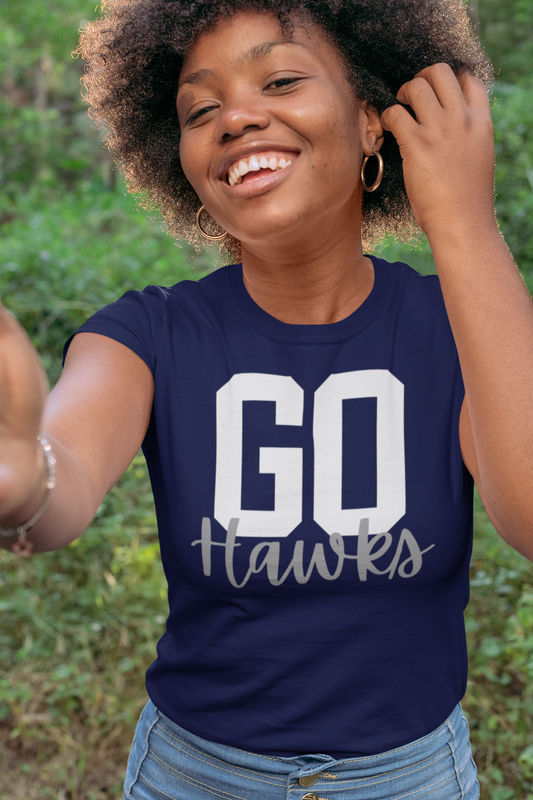 Hawk T-Shirt Unisex Navy GO HAWKS Shirt Tee