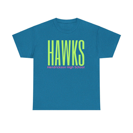 Hawk T-Shirt Unisex TEAL BLUE NEON HAWK Nation Shirt Tee