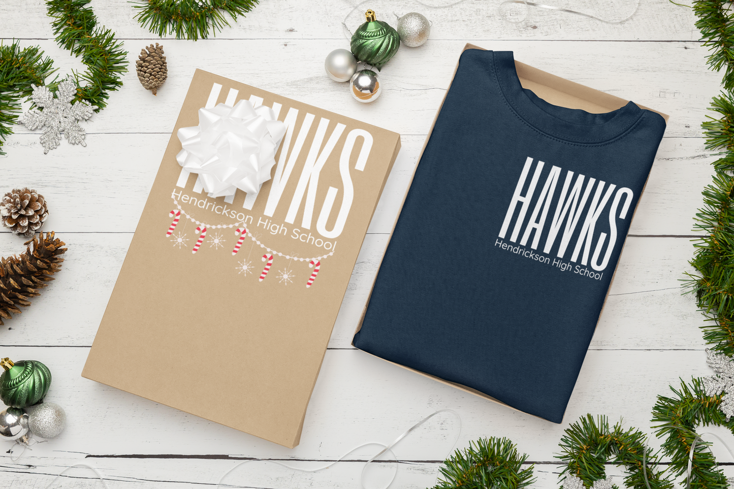 HHS Hawk Holiday Collection Heavy Cotton Tee Hendrickson Shirt